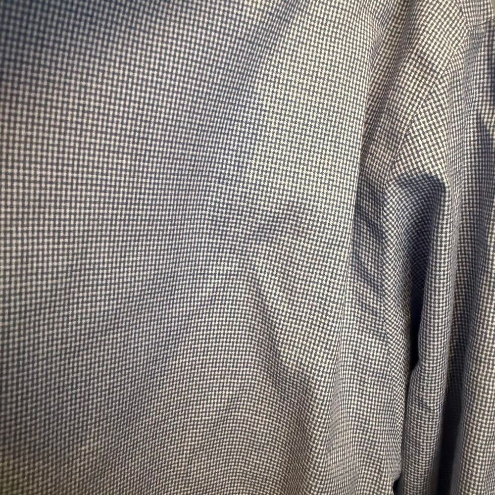 Kiton Men's Designer Button Down Check Blue White Shirt 18 x 45 - Picture 5 of 6